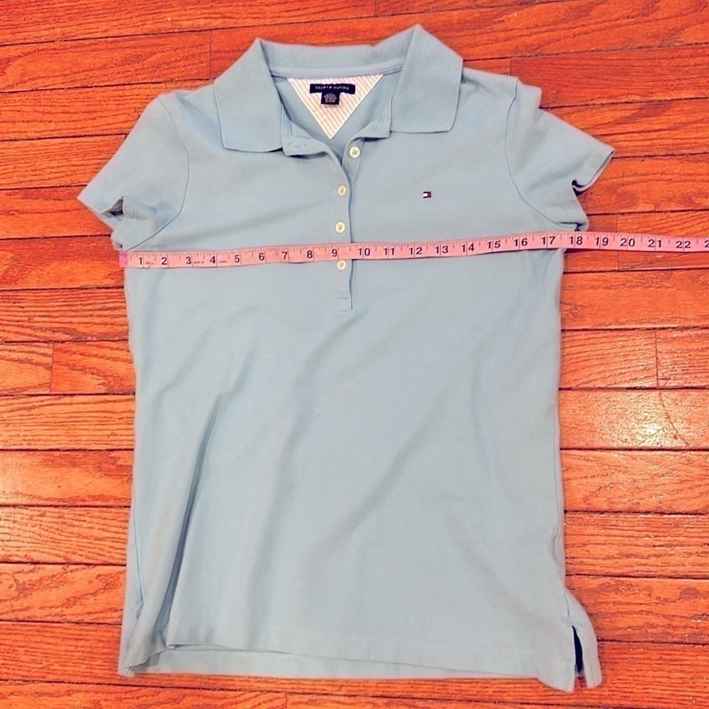 Tommy Hilfiger light blue polo top - Picture 7 of 8